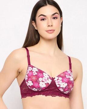 women floral print t-shirt bra