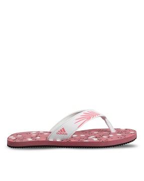 women floral print thong-strap flip-flops