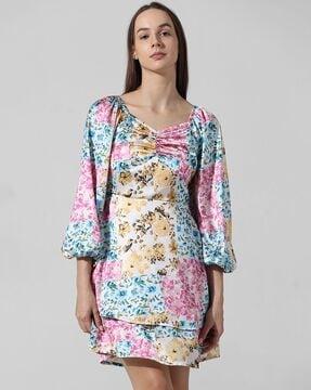 women floral print tiered dress