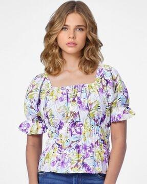 women floral print top