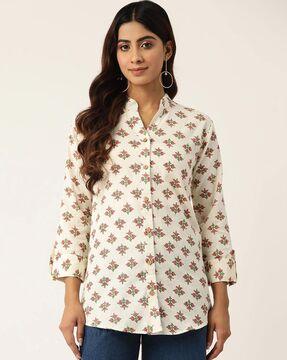 women floral print tunic