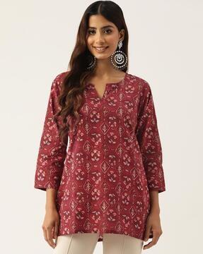 women floral print tunic