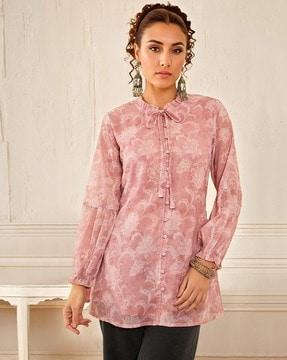 women floral print tunic