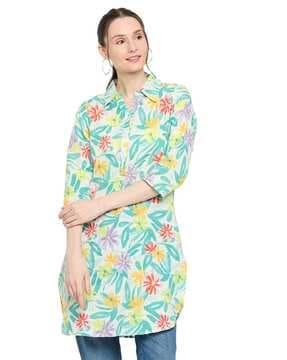 women floral print tunic