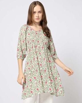 women floral print tunic