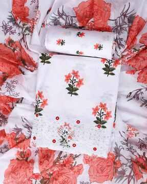 women floral print unstitched dress material