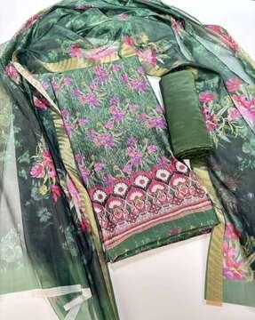 women floral print unstitched dress material