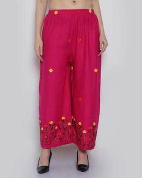 women floral print wide leg palazzos