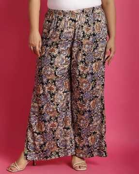 women floral print wide leg palazzos