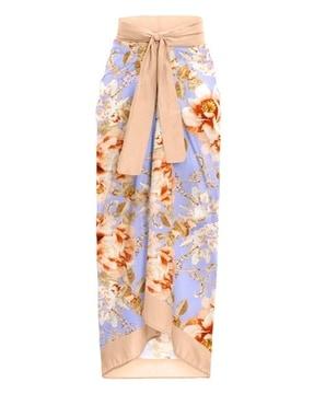 women floral print wrap skirt