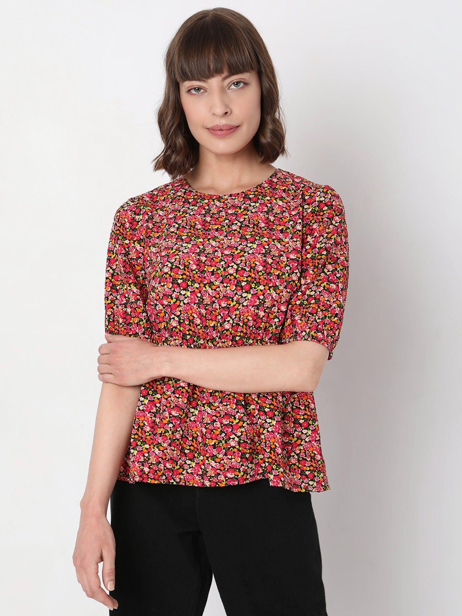 women floral printed casual wear top