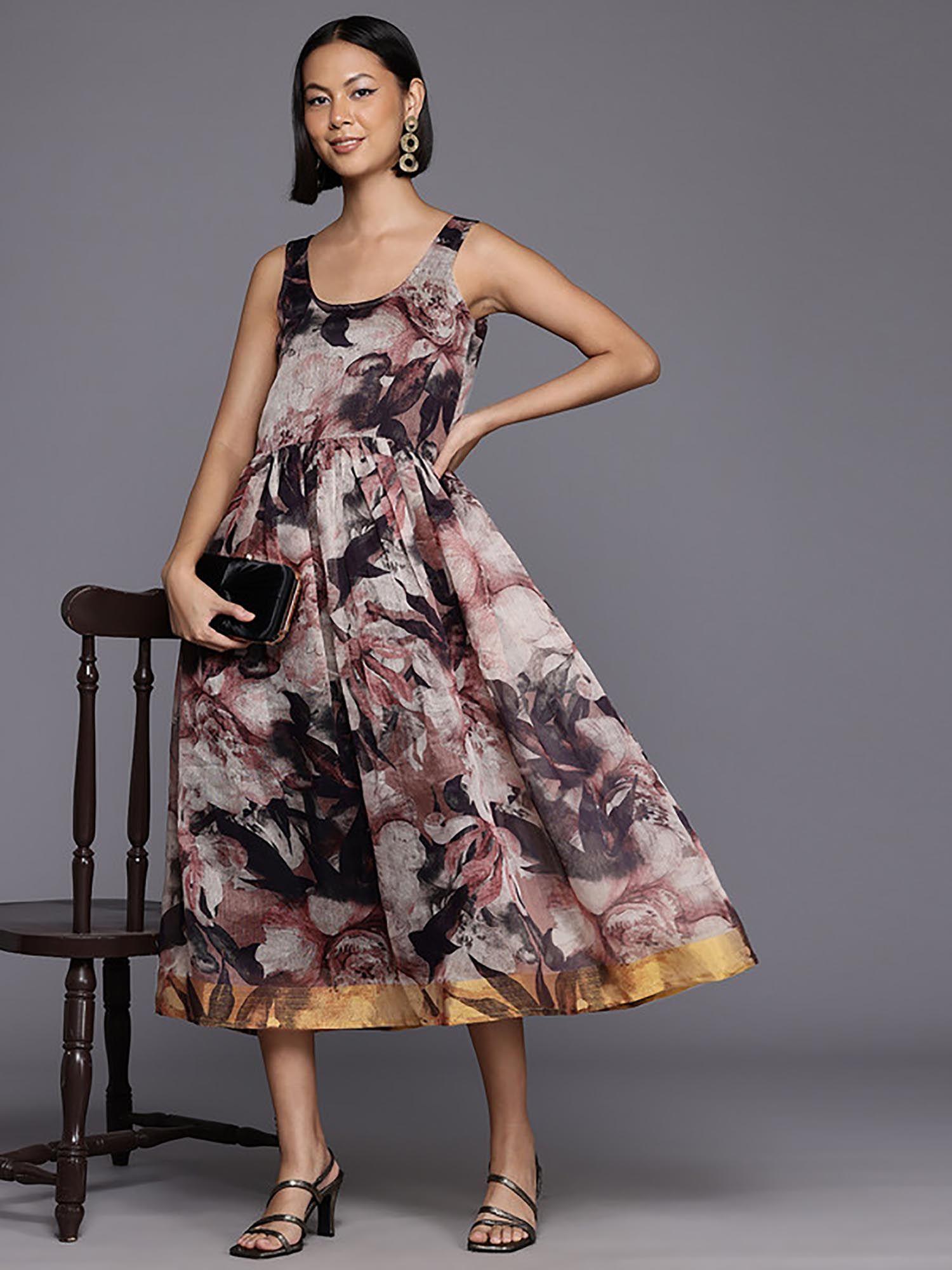 women floral printed empire dress