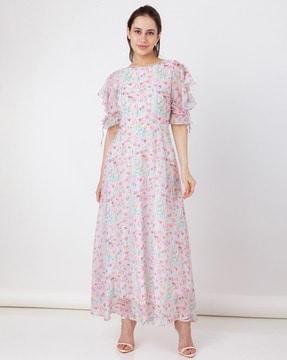 women floral printed fit & flare dress