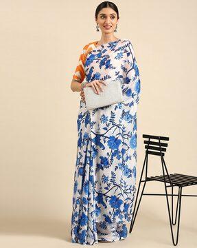 women floral printed saree