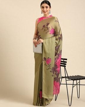 women floral printed saree