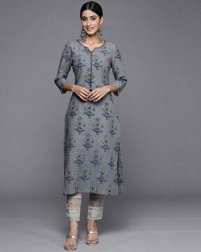 women floral printed straight kurta