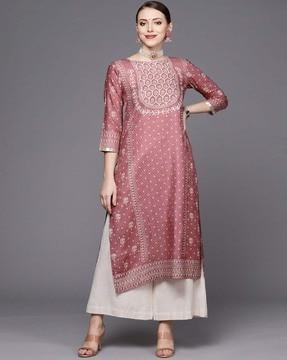 women floral printed straight kurta