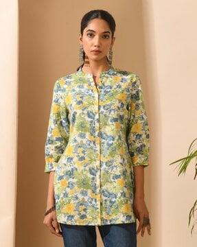 women floral printed straight tunic
