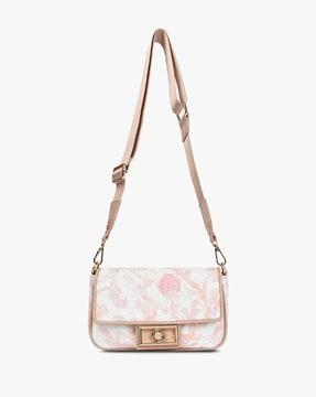 women floral shoulder bag with detachable strap