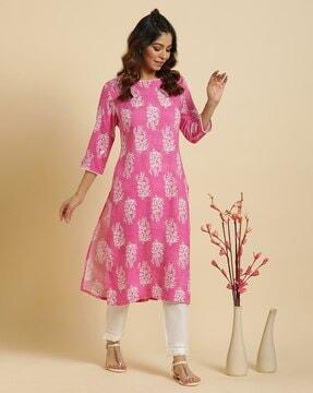 women floral straight kurta