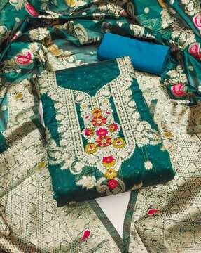 women floral woven 3-piece dress material