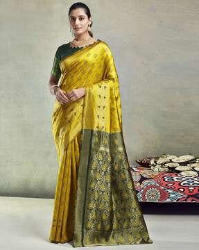 women floral woven art silk saree