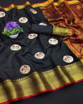 women floral woven chanderi silk saree