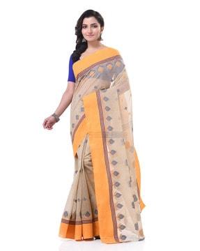 women floral woven handloom cotton padmo saree