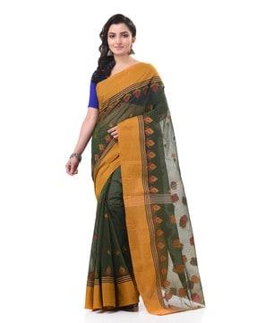 women floral woven handloom cotton padmo saree