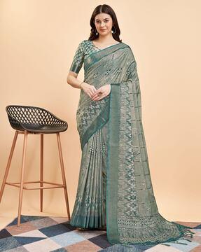 women floral woven handloom silk saree
