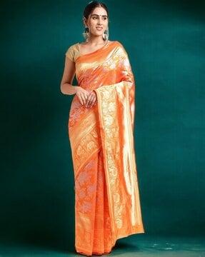 women floral woven kanjeevaram silk saree