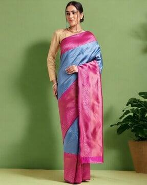 women floral woven kanjeevaram silk saree