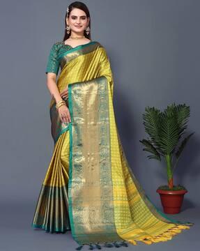 women floral woven kanjeevaram silk saree