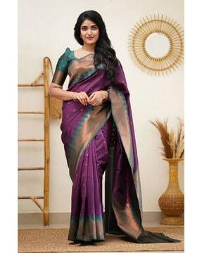 women floral woven kanjeevaram silk saree