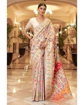 women floral woven kanjeevaram silk saree