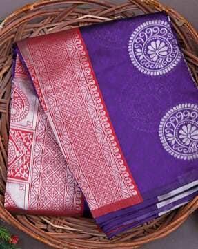 women floral woven kanjeevaram silk saree