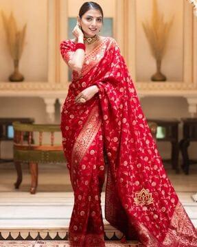 women floral woven kanjeevaram silk saree