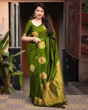 women floral woven maheshwari silk saree