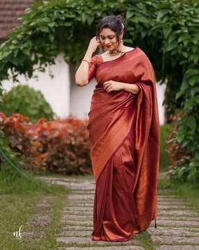 women floral woven pure silk saree