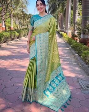women floral woven pure tissue saree