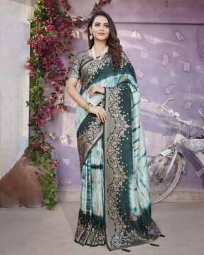 women floral woven saree