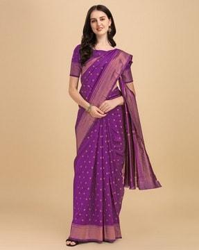 women floral woven soft silk saree