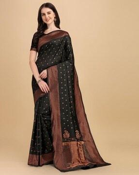 women floral woven soft silk saree