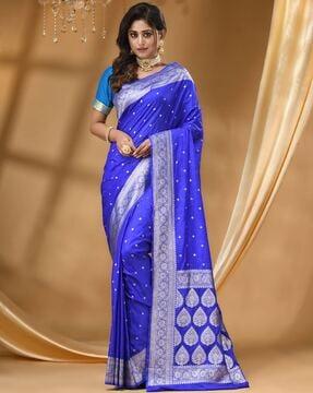 women floral woven soft silk saree