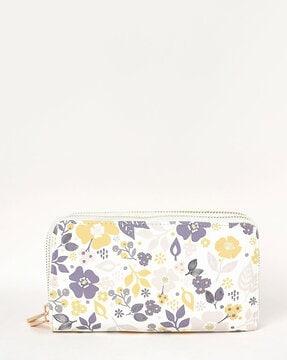 women floral zip-around wallet