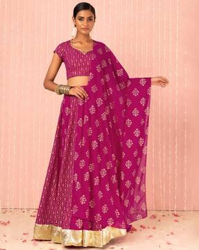 women foil printed dupatta