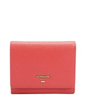 women fold-over genuine leather wallet