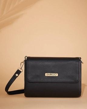 women fold-over sling bag with detachable strap