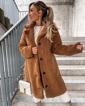 women front-open loose fit trench coat