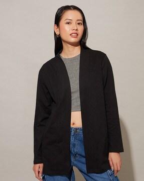 women front-open relaxed fit jacket